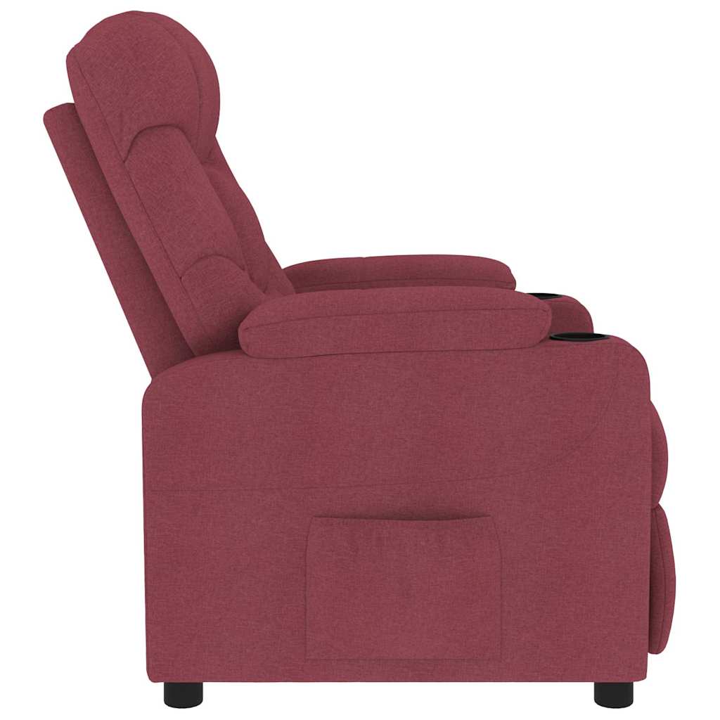 Masážní Křeslo Vínové Textil