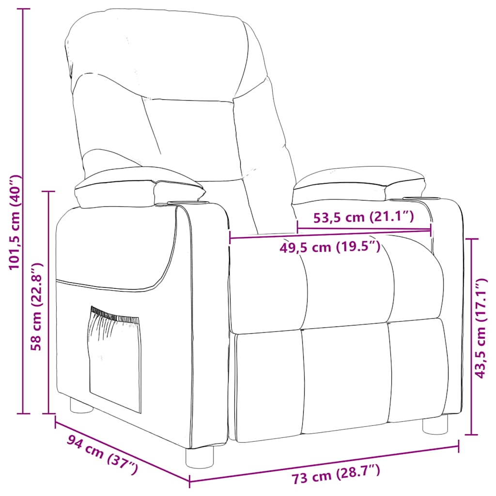 Masážní Křeslo Vínové Textil