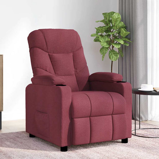Masážní Křeslo Vínové Textil