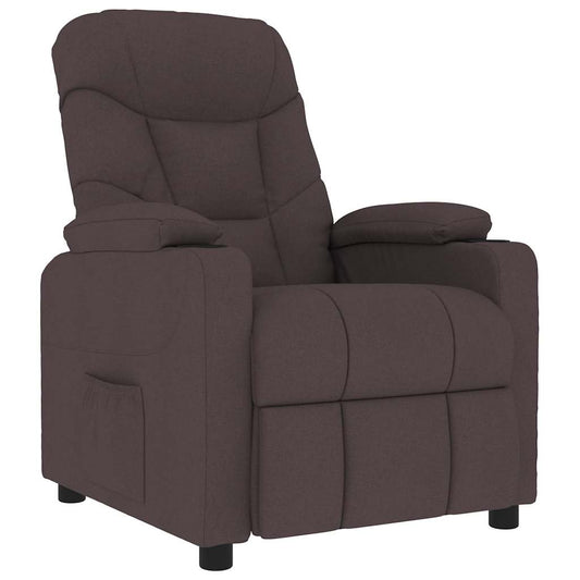 Masážní Křeslo Tmavě Hnědé Textil