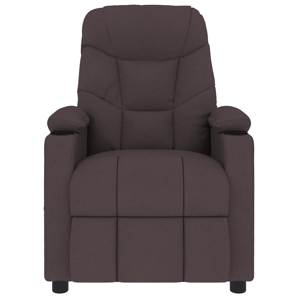 Masážní Křeslo Tmavě Hnědé Textil
