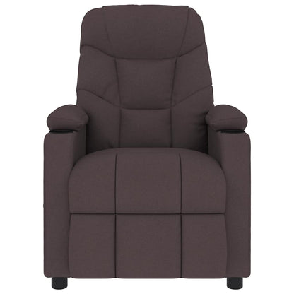 Masážní Křeslo Tmavě Hnědé Textil
