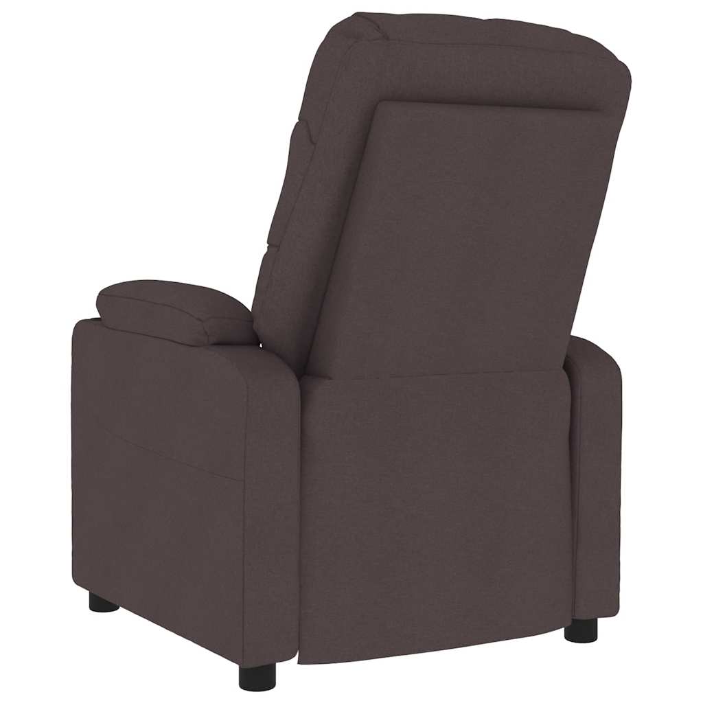 Masážní Křeslo Tmavě Hnědé Textil