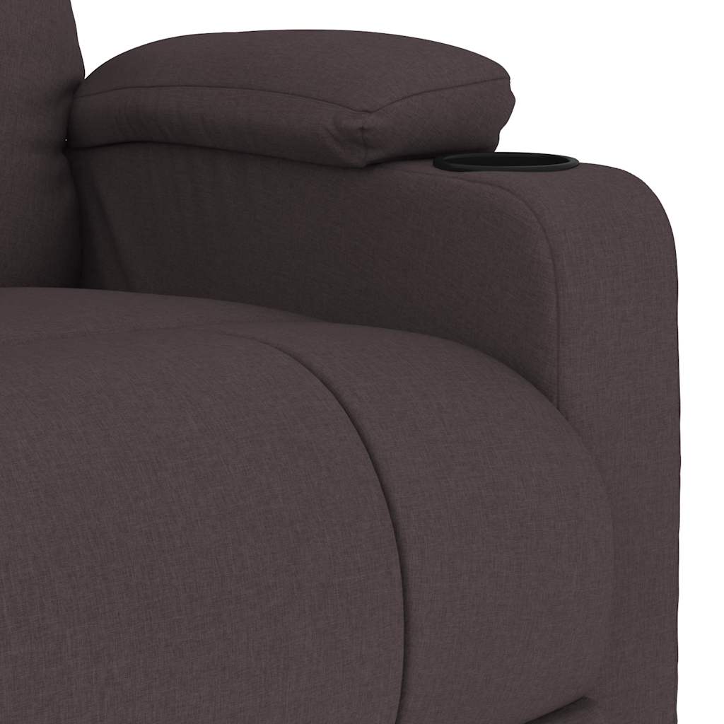 Masážní Křeslo Tmavě Hnědé Textil