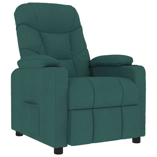 Masážní Křeslo Tmavě Zelené Textil