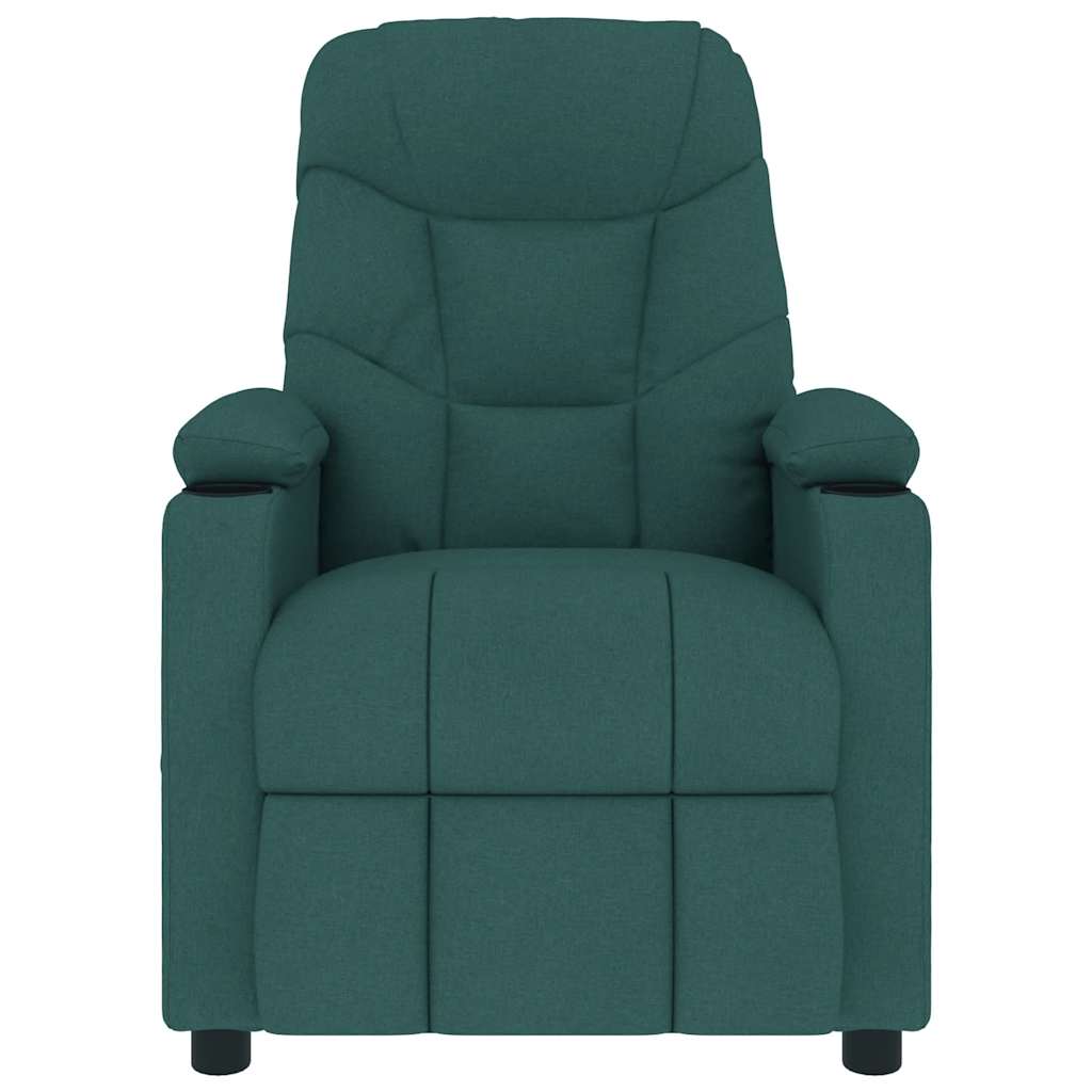 Masážní Křeslo Tmavě Zelené Textil