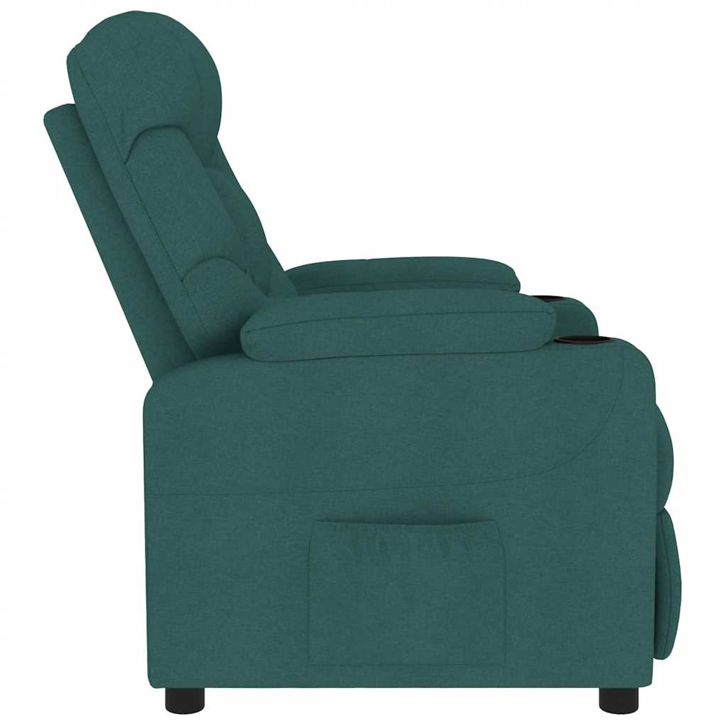 Masážní Křeslo Tmavě Zelené Textil