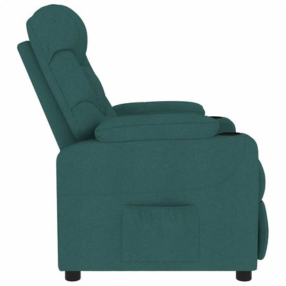 Masážní Křeslo Tmavě Zelené Textil
