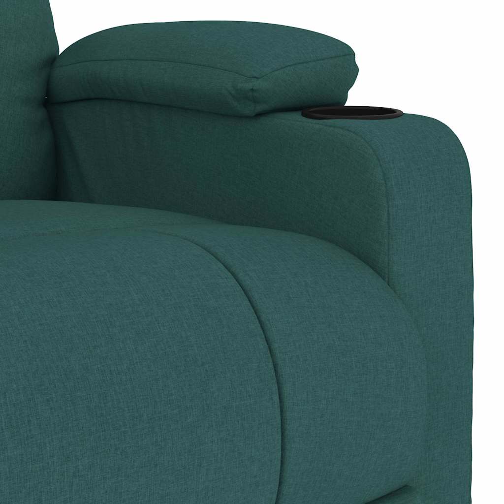 Masážní Křeslo Tmavě Zelené Textil
