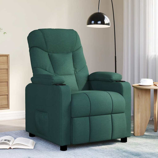 Masážní Křeslo Tmavě Zelené Textil