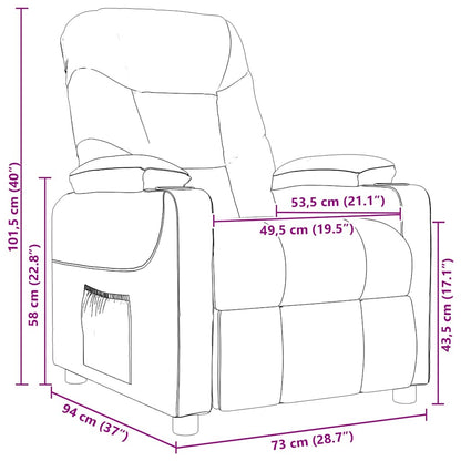 Masážní Křeslo Taupe Textil