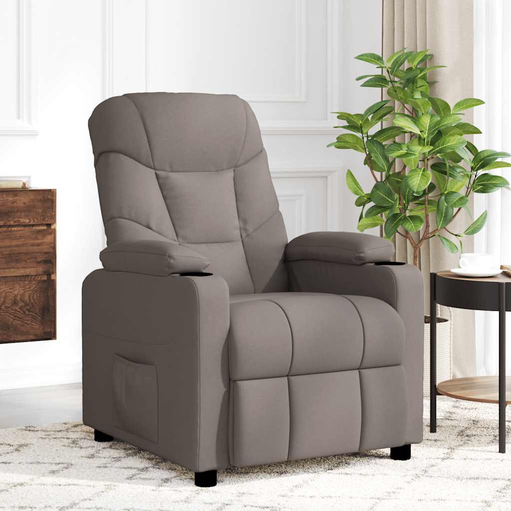 Masážní Křeslo Taupe Textil