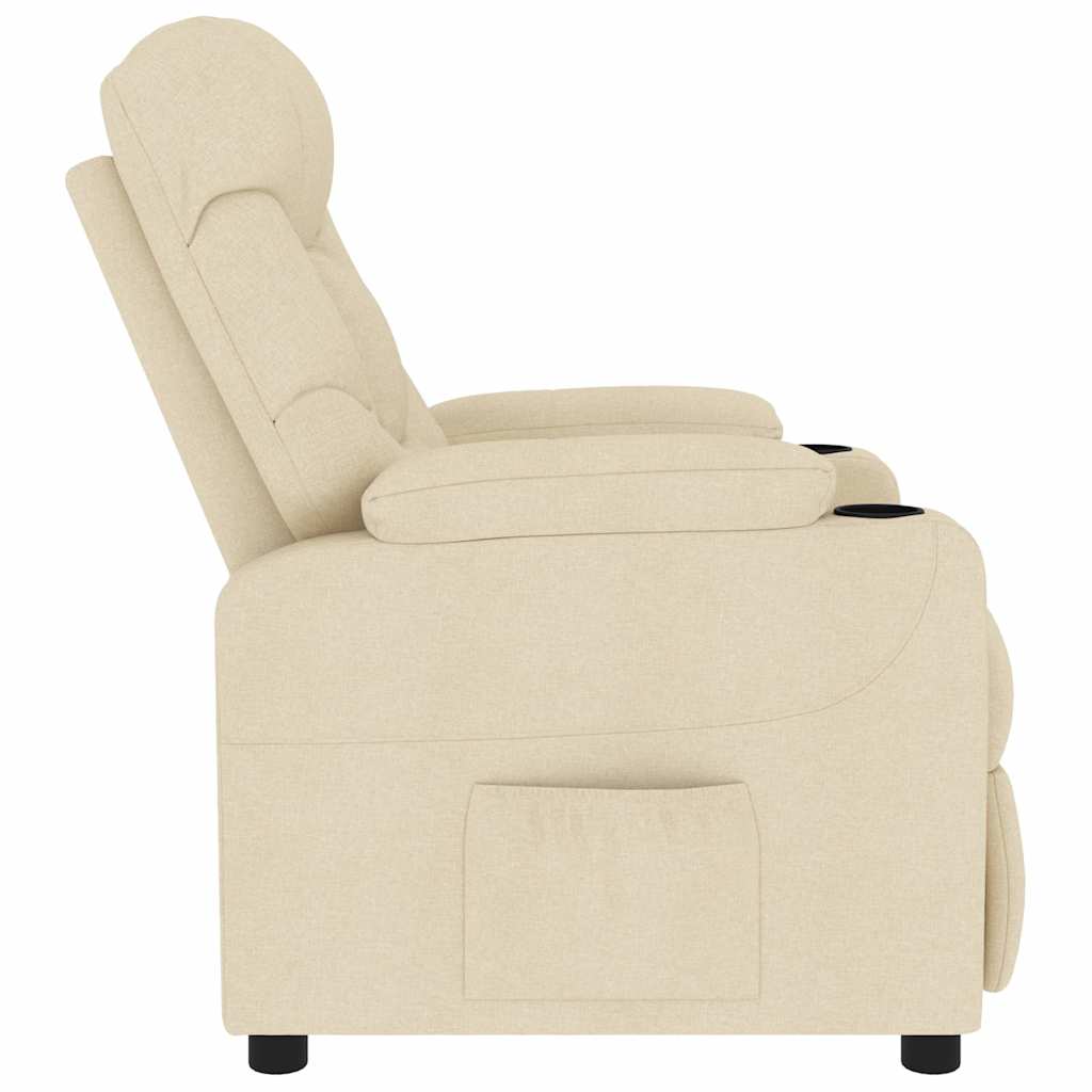 Masážní Křeslo Krémové Textil