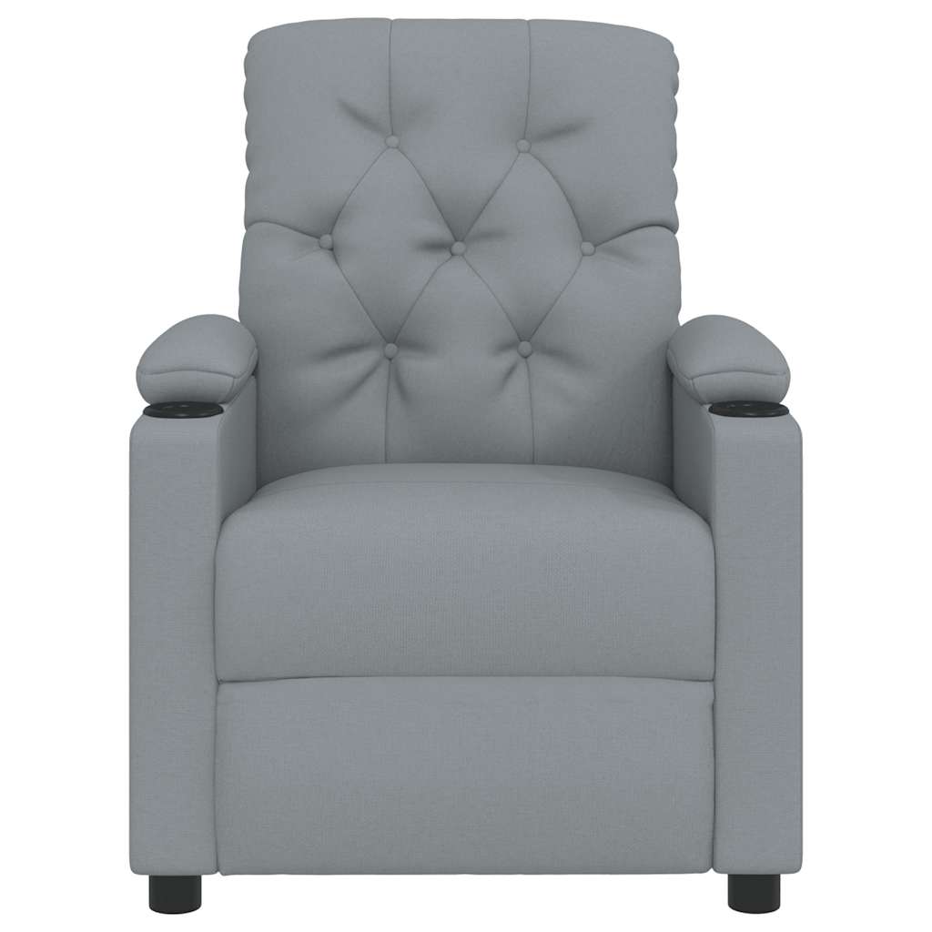 Polohovací Křeslo Světle Šedé Textil