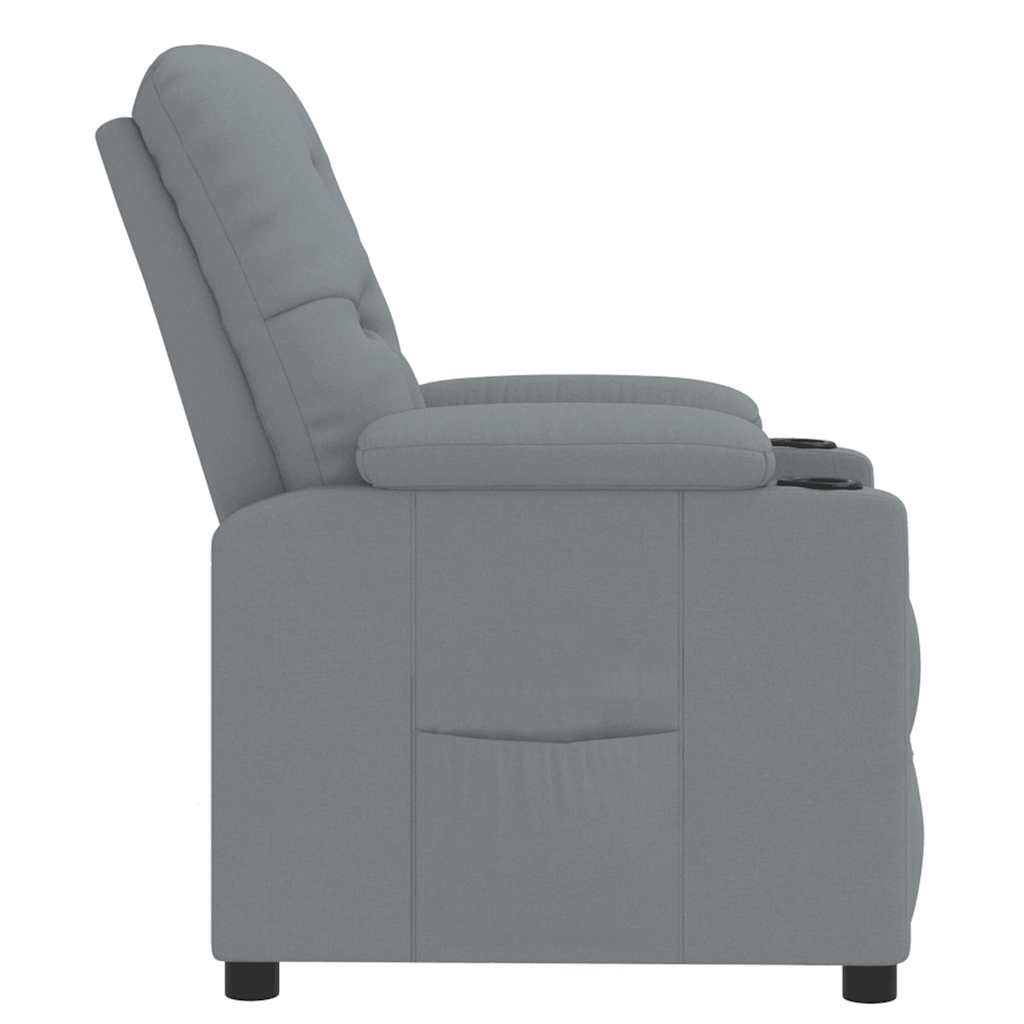 Polohovací Křeslo Světle Šedé Textil