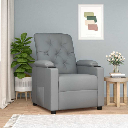 Polohovací Křeslo Světle Šedé Textil