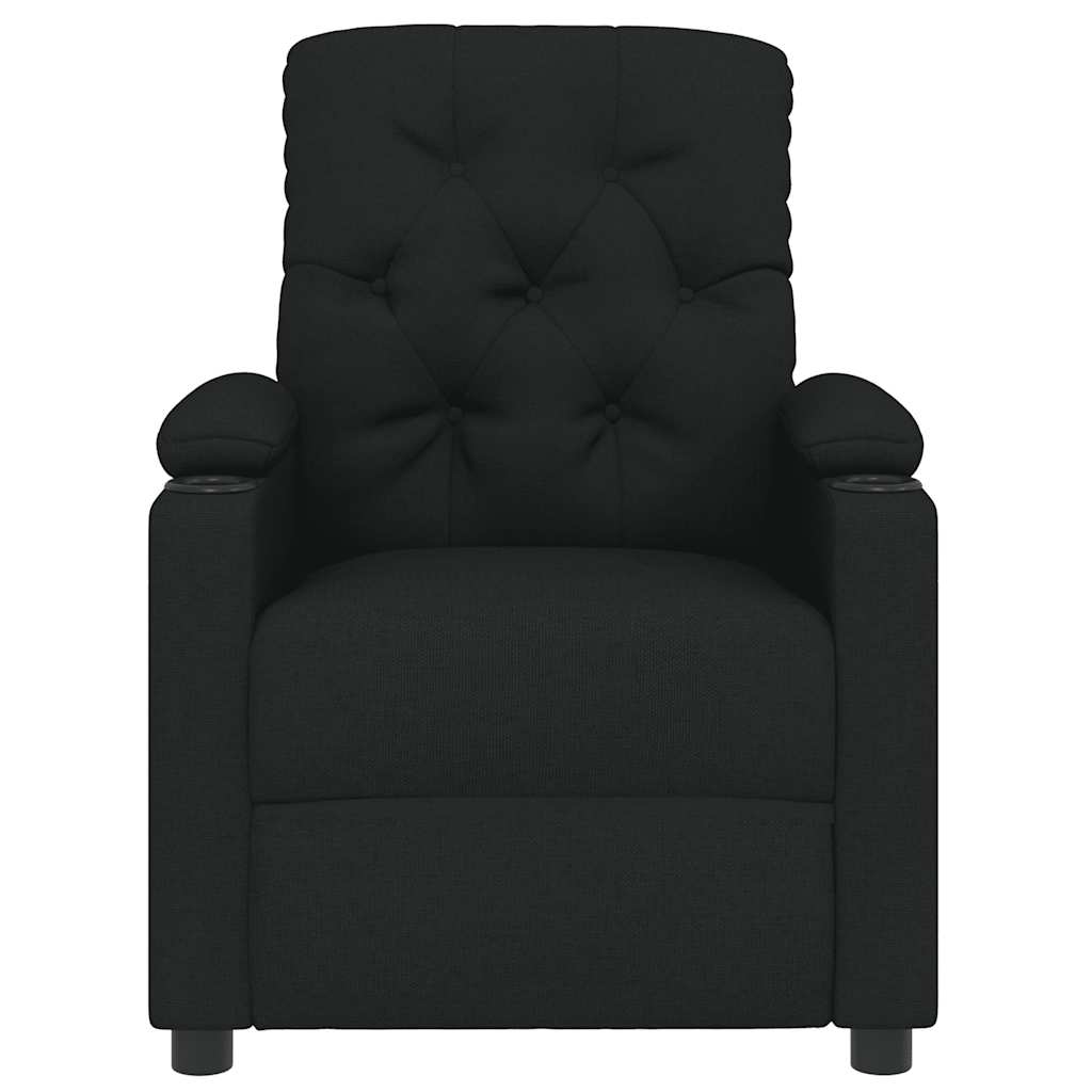 Polohovací Křeslo Černé Textil