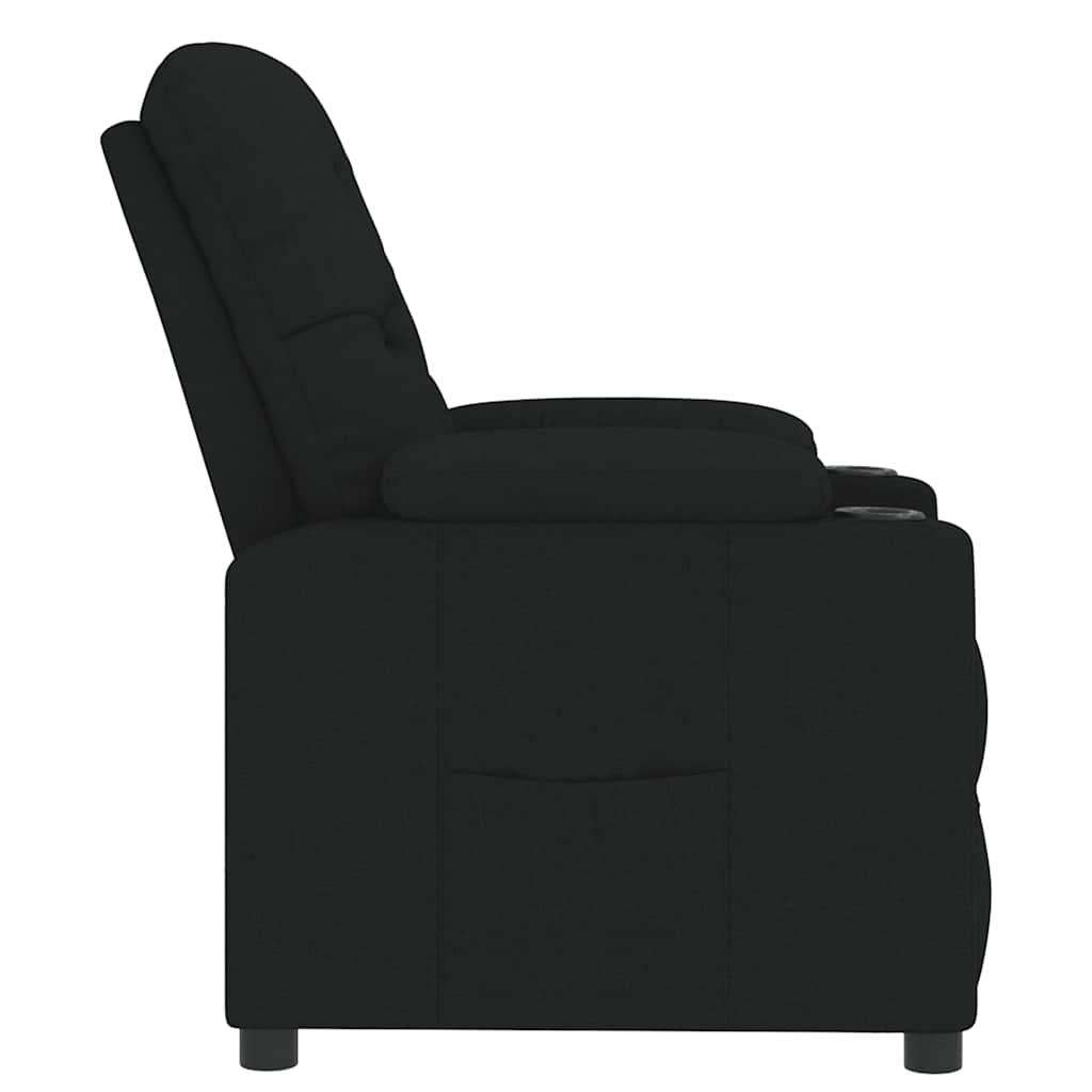 Polohovací Křeslo Černé Textil