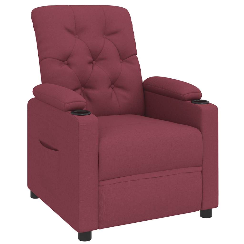 Polohovací Křeslo Vínové Textil