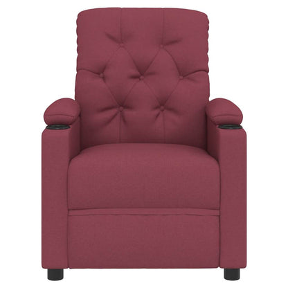 Polohovací Křeslo Vínové Textil