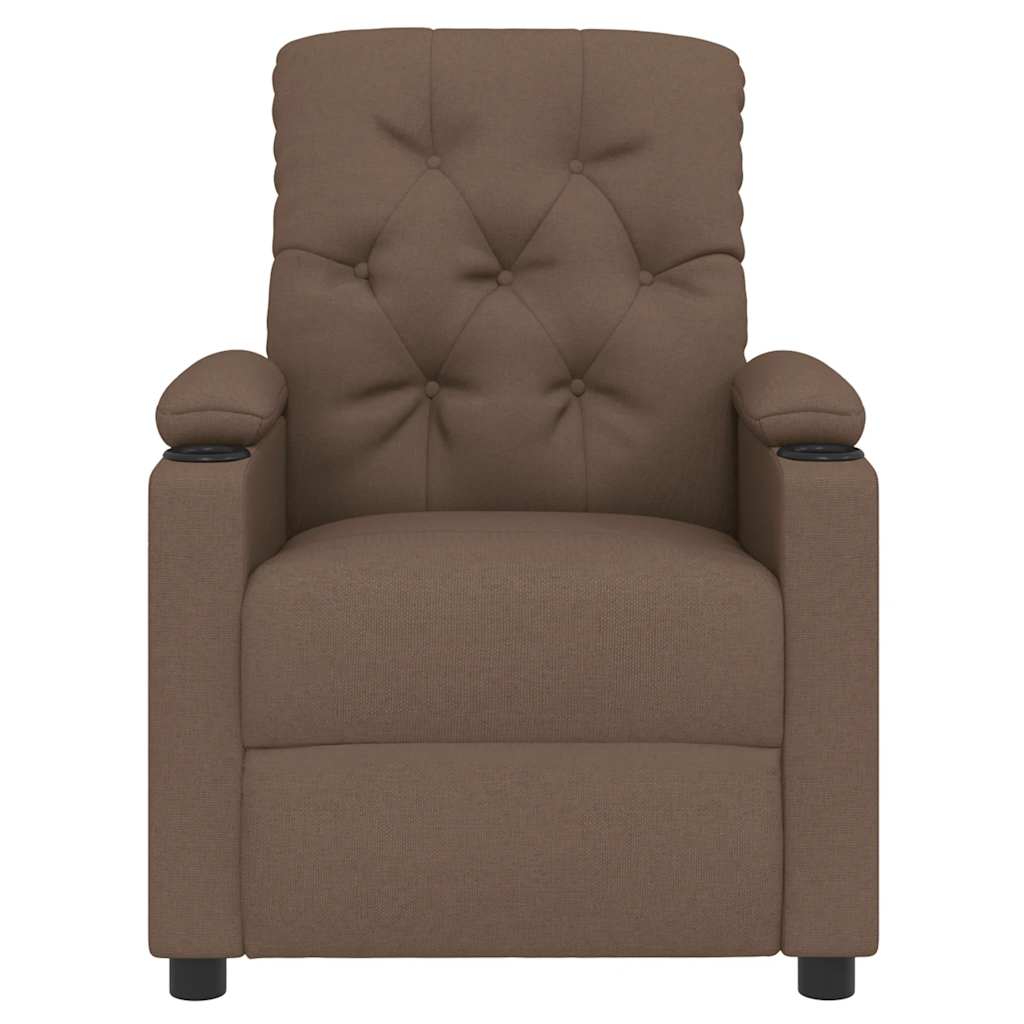 Polohovací Křeslo Hnědé Textil
