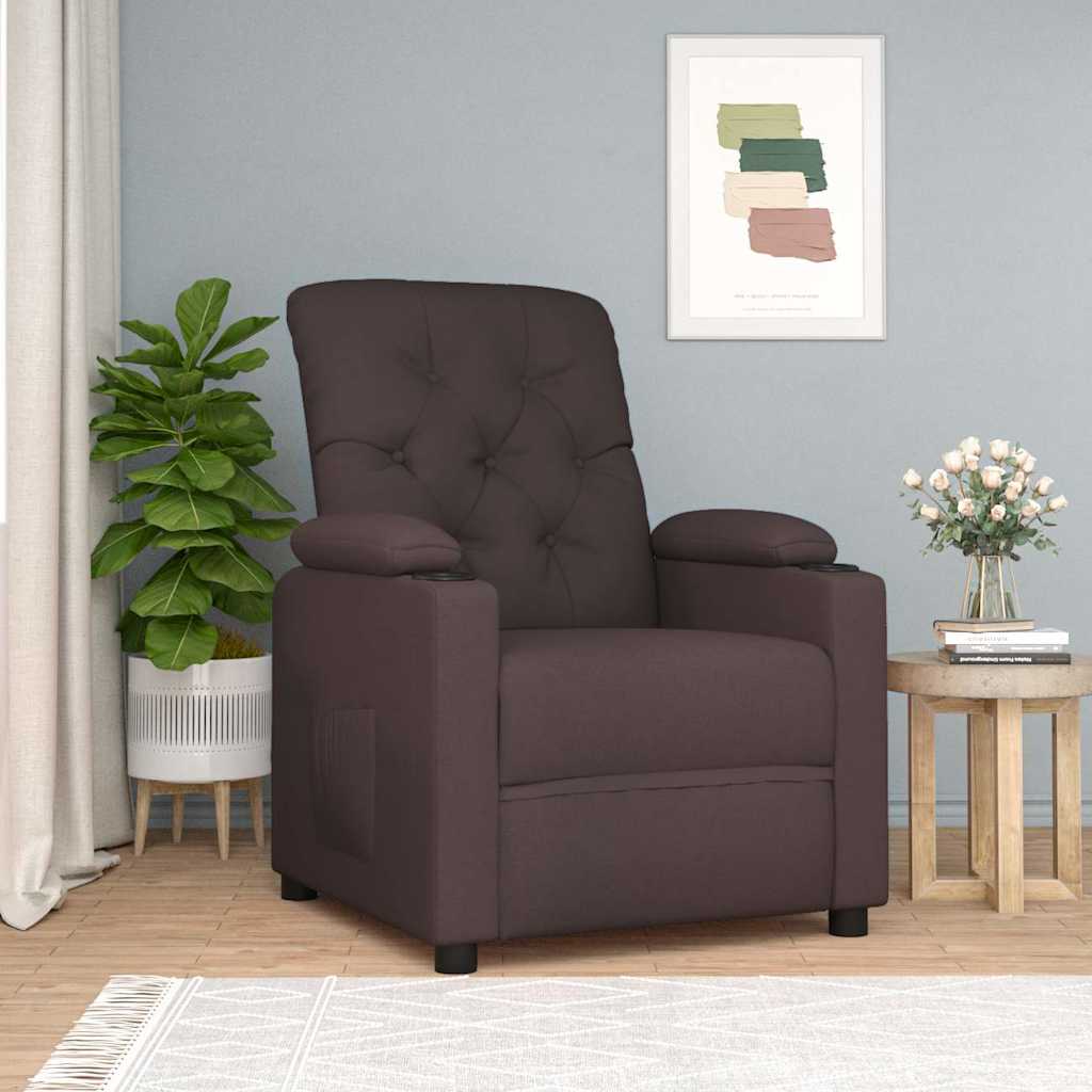 Polohovací Křeslo Hnědé Textil