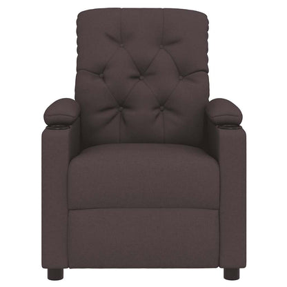 Polohovací Křeslo Tmavě Hnědé Textil