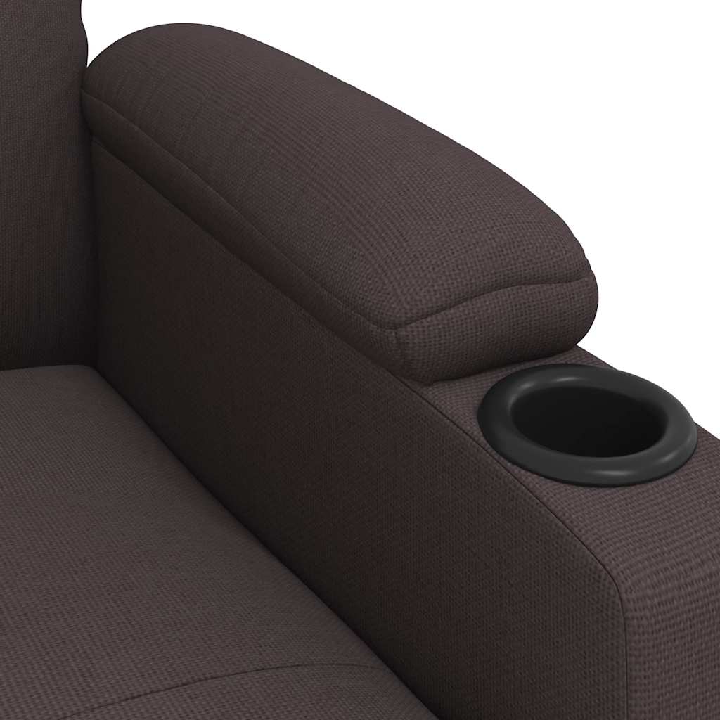 Polohovací Křeslo Tmavě Hnědé Textil