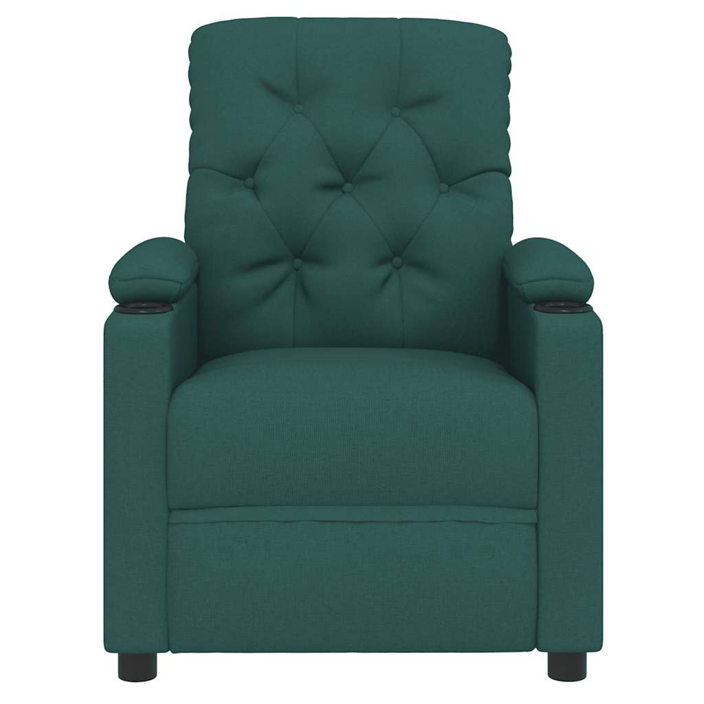 Polohovací Křeslo Tmavě Zelené Textil