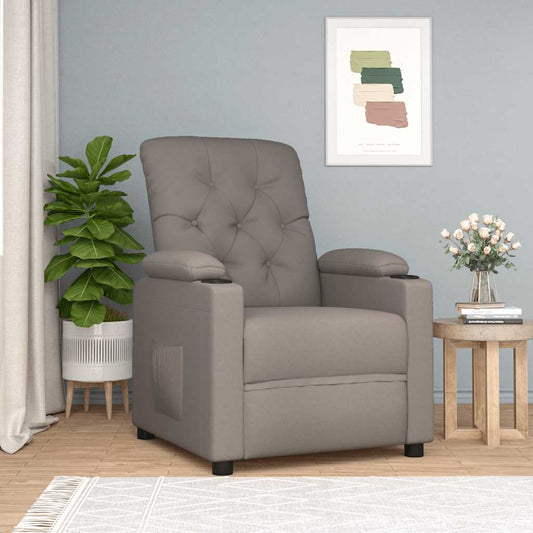 Polohovací Křeslo Taupe Textil
