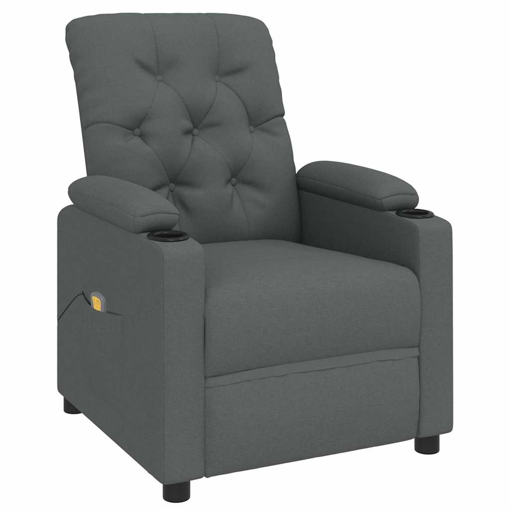 Masážní Křeslo Tmavě Šedé Textil