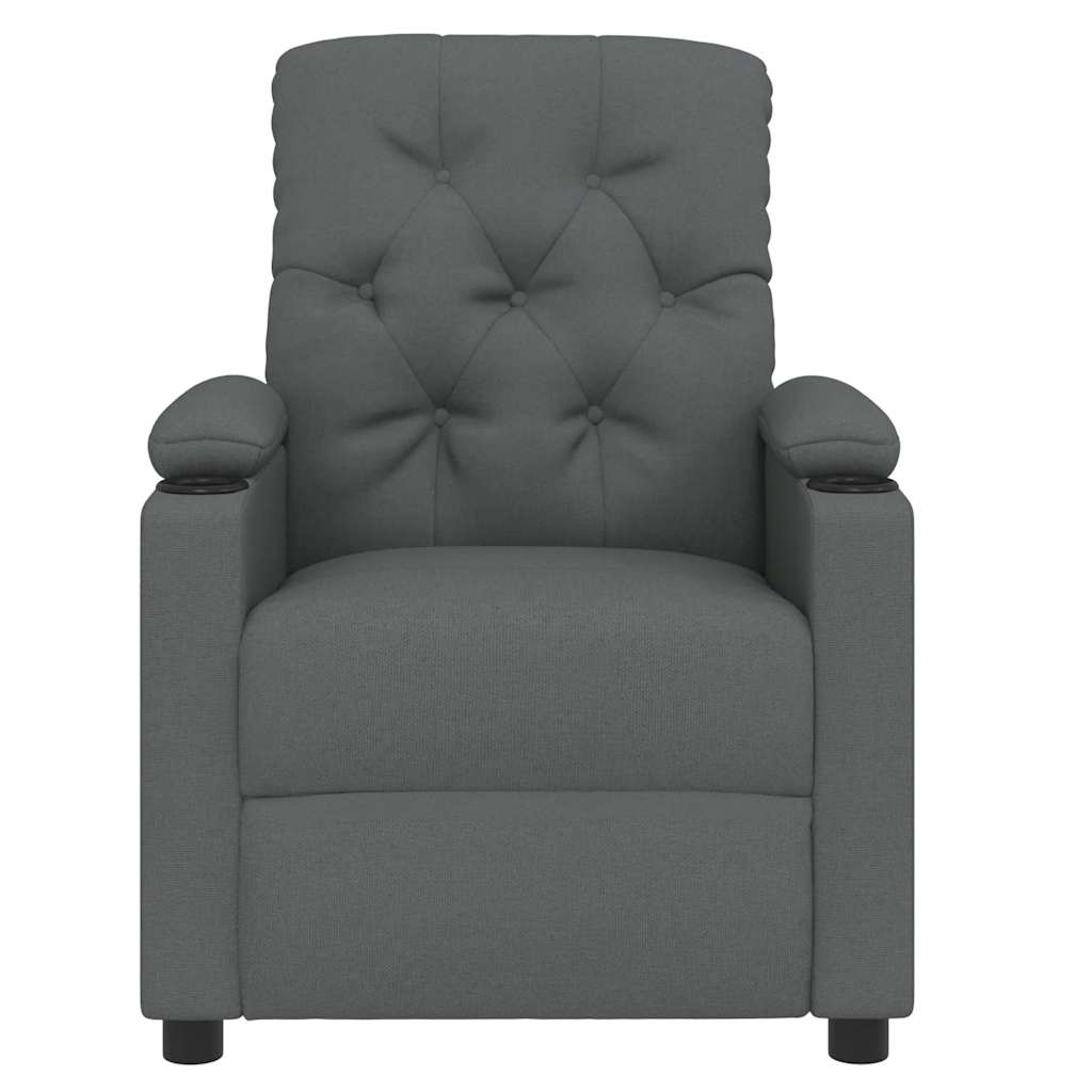 Masážní Křeslo Tmavě Šedé Textil