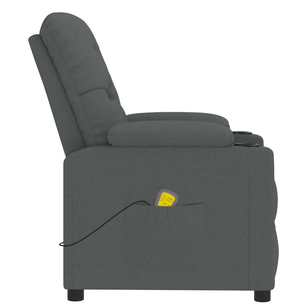 Masážní Křeslo Tmavě Šedé Textil