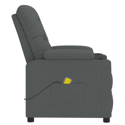 Masážní Křeslo Tmavě Šedé Textil