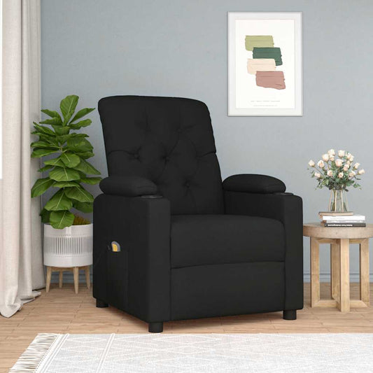 Masážní Křeslo Černé Textil