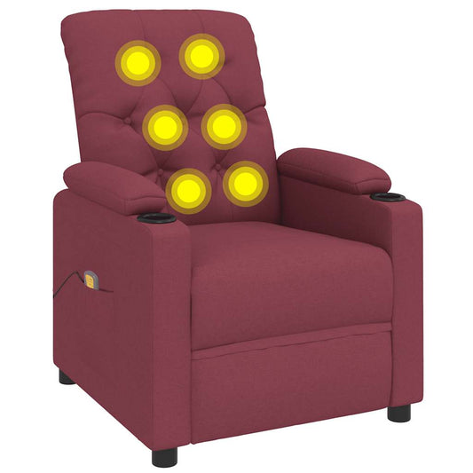 Masážní Křeslo Vínové Textil