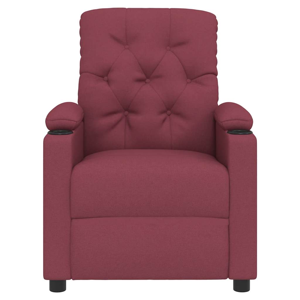 Masážní Křeslo Vínové Textil