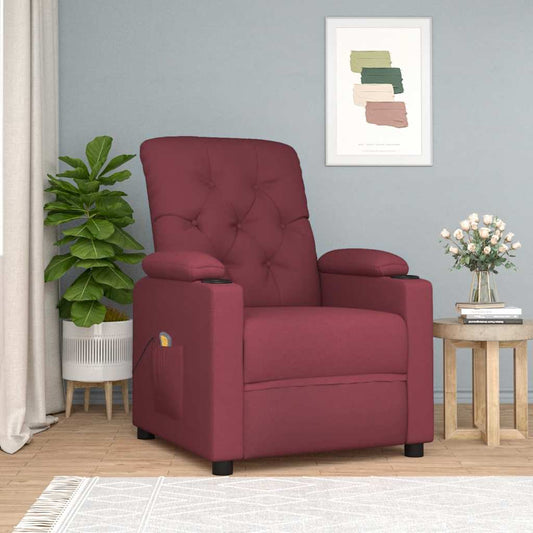 Masážní Křeslo Vínové Textil