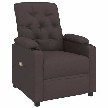 Masážní Křeslo Tmavě Hnědé Textil