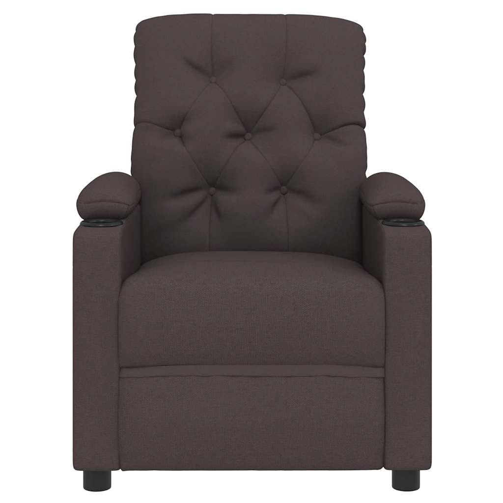 Masážní Křeslo Tmavě Hnědé Textil