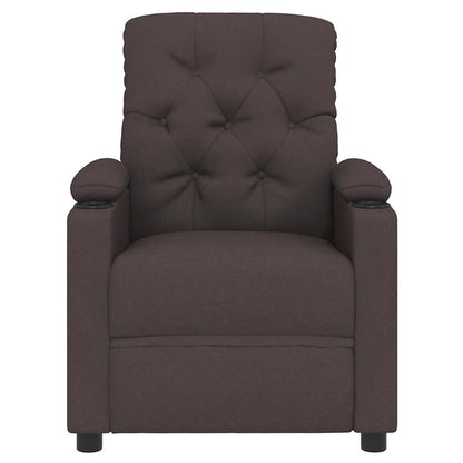 Masážní Křeslo Tmavě Hnědé Textil