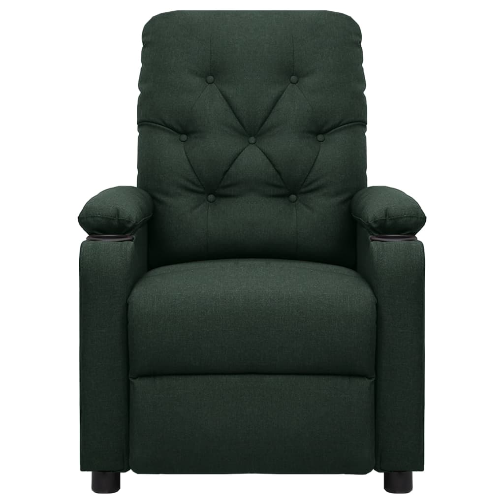 Masážní Křeslo Tmavě Zelené Textil