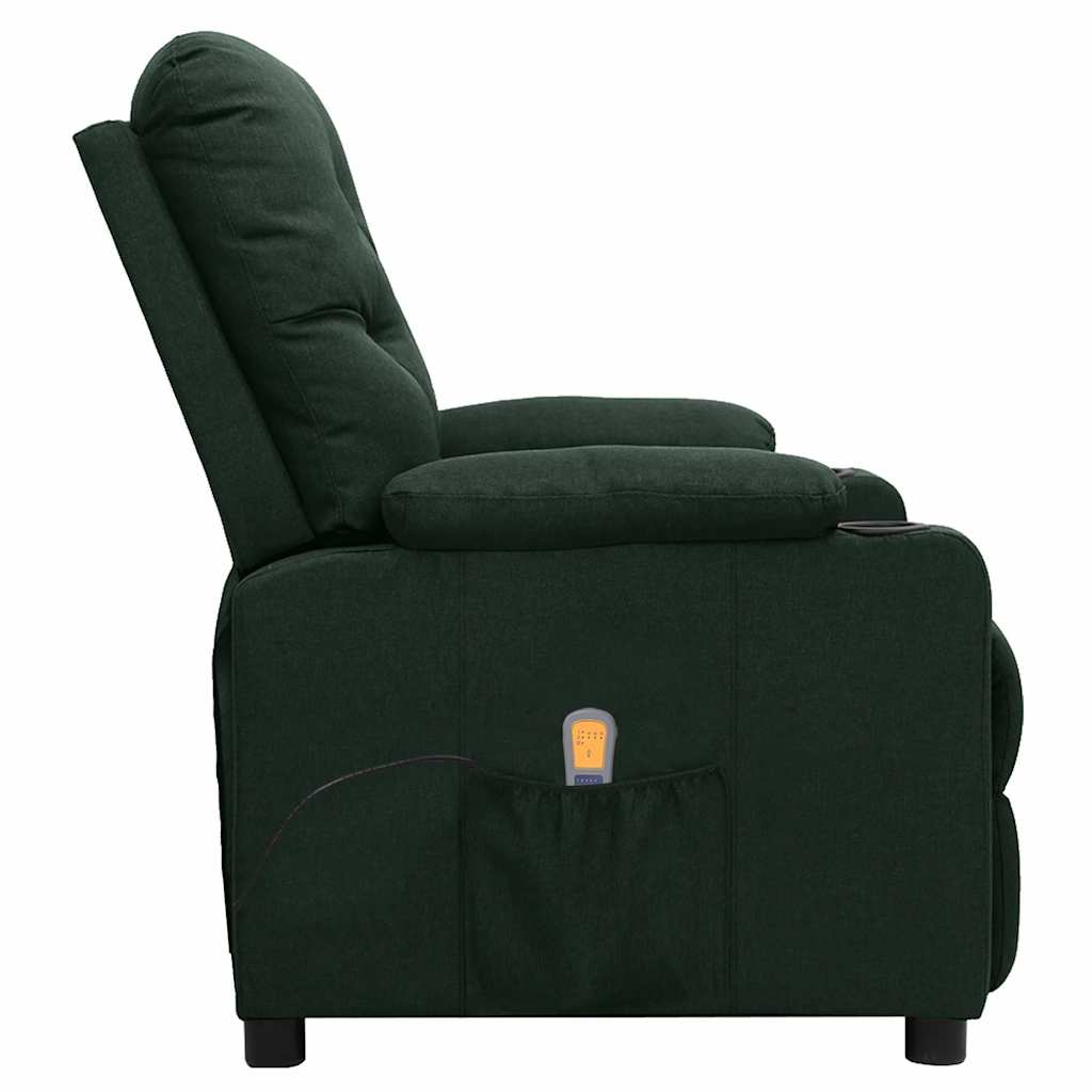 Masážní Křeslo Tmavě Zelené Textil