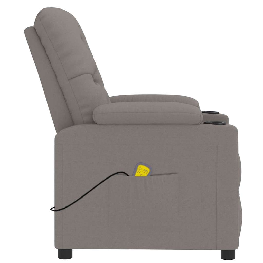 Masážní Křeslo Taupe Textil