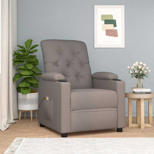 Masážní Křeslo Taupe Textil