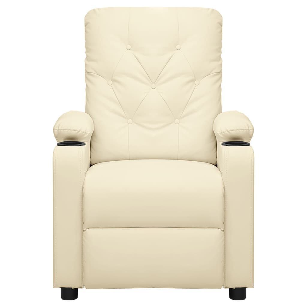 Masážní Křeslo Krémové Umělá Kůže