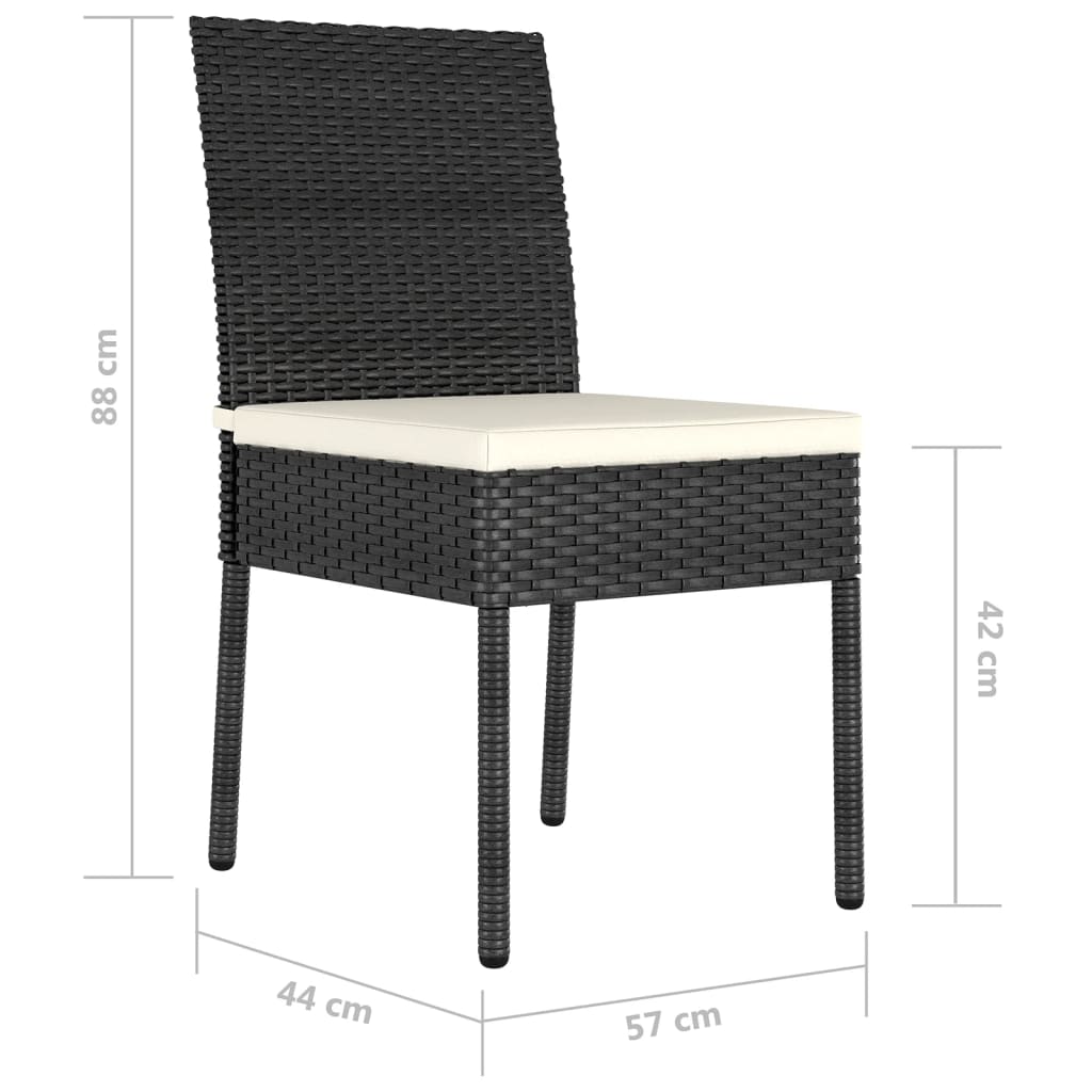 Zahradní Jídelní Židle 4 Ks Polyratan Černé
