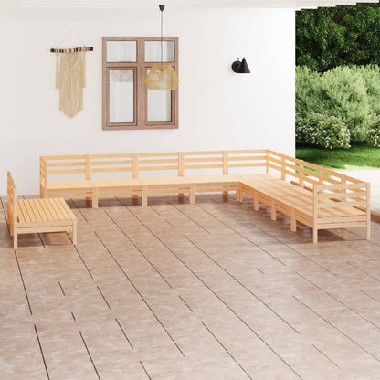 11Dílná Zahradní Sedací Souprava Masivní Borovice
