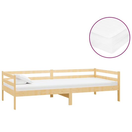 Válenda S Matrací 90 X 200 Cm Masivní Borové Dřevo