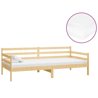 Válenda S Matrací 90 X 200 Cm Masivní Borové Dřevo